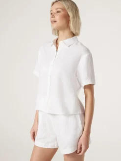 J-Luxe Classic Linen Relaxed Shirt